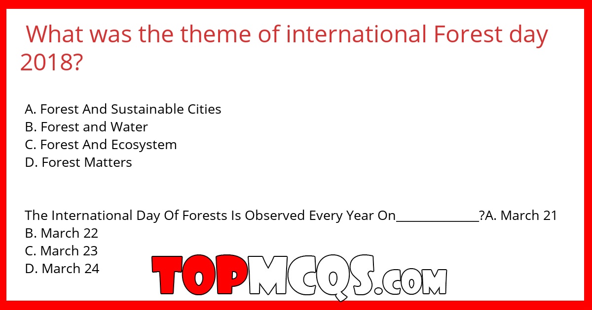 What was the theme of international Forest day 2018?
