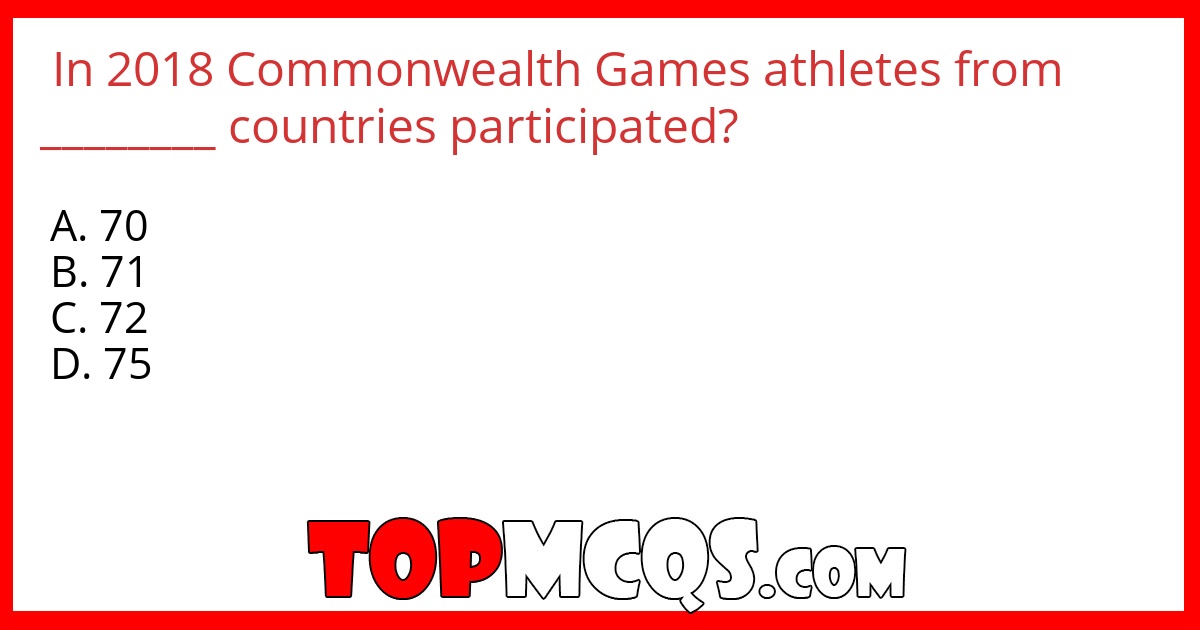 In 2018 Commonwealth Games athletes from ________ countries participated?