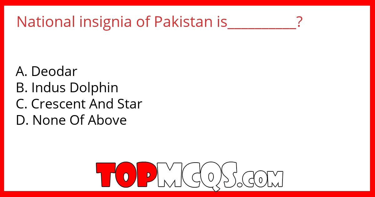 National insignia of Pakistan is__________?