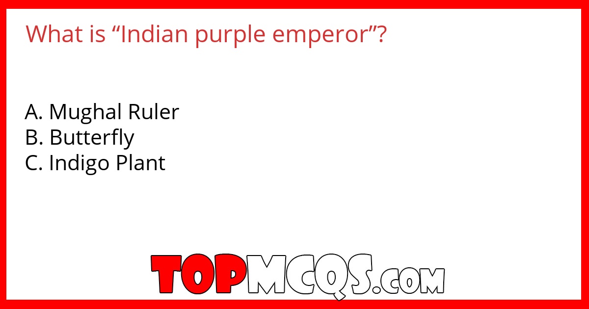 What is “Indian purple emperor”?