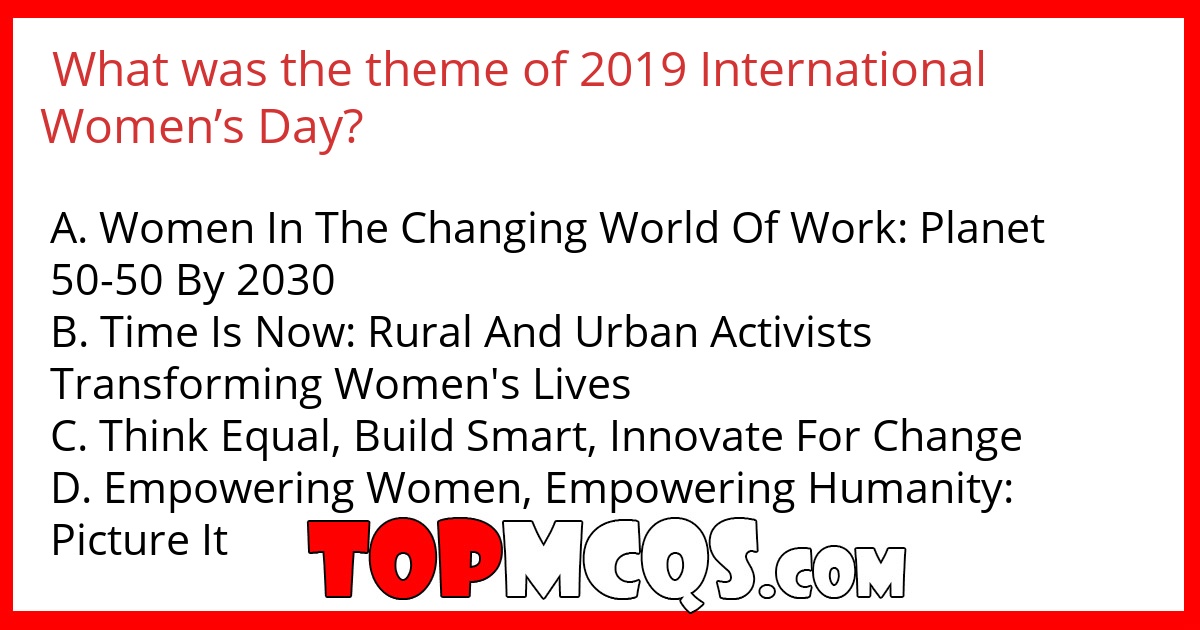 What was the theme of 2019 International Women’s Day?