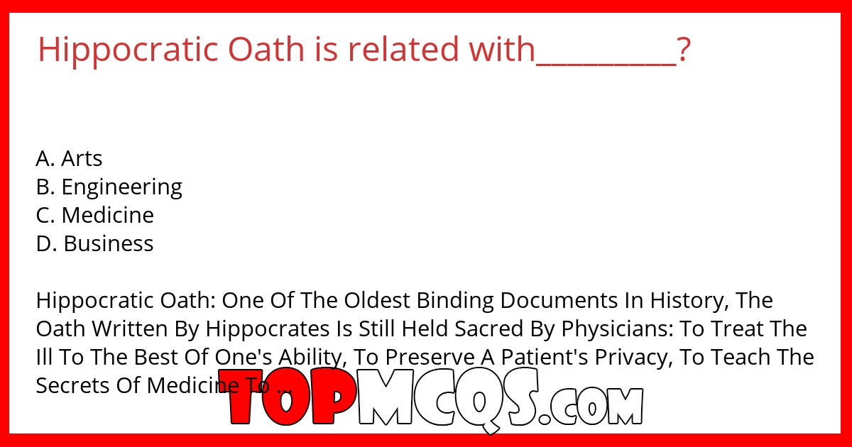 Hippocratic Oath is related with_________?