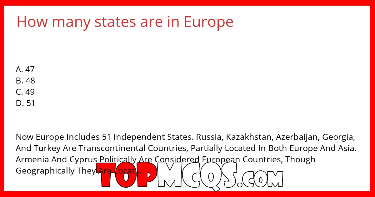 How many states are in Europe